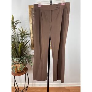 Laura Scott Pants Women's Size 10P Chocolate Brown Wide Leg Modern Quiet Luxury